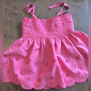 Mini Boden Girl Sleeveless Eyelet Top 9 10